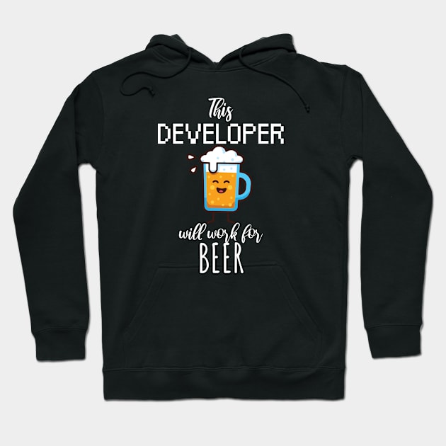 This developer will work for beer Hoodie by maxcode